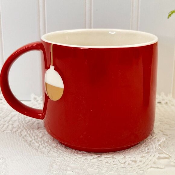 Starbucks 2012 Christmas Holiday Mug 12 oz Bone China Red Ornament Design - Picture 5 of 8